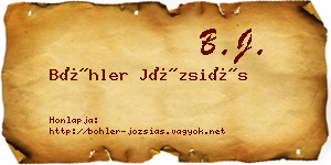 Böhler Józsiás névjegykártya